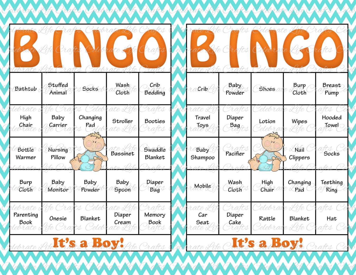 Free baby shower bingo printable